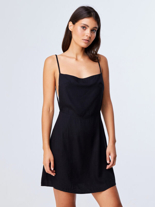 Back Wash Dress Black-1